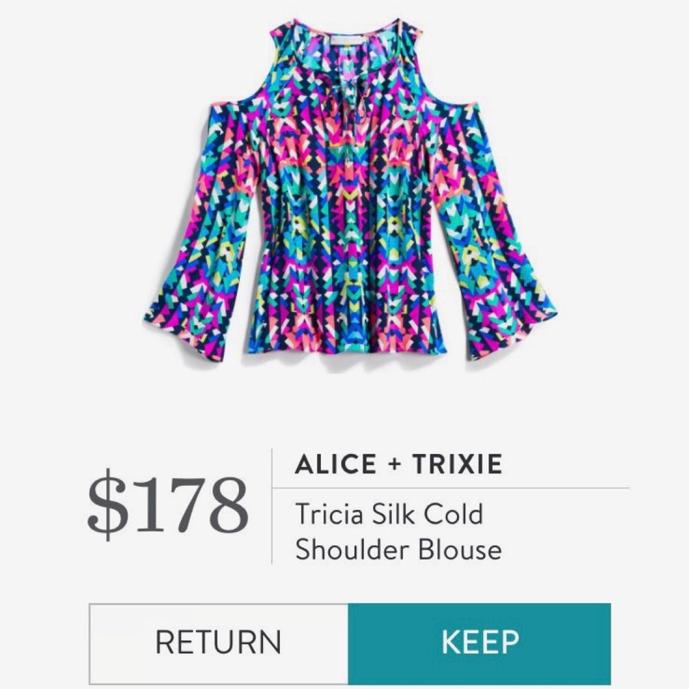 NWT Alice + Trixie Tricia Silk Cold Shoulder Top